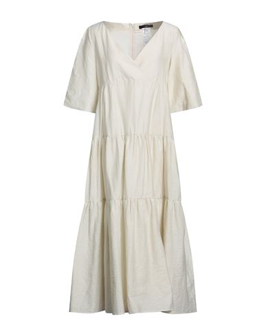Weekend Max Mara Woman Midi Dress Beige Size 16 Linen, Cotton, Polyamide