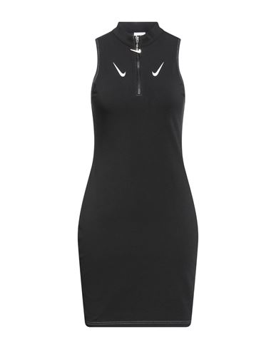 Nike Woman Mini Dress Black Size M Cotton, Polyester, Elastane