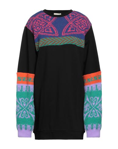 Shop Akep Woman Mini Dress Black Size 8 Cotton, Polyamide, Acrylic, Mohair Wool, Nylon