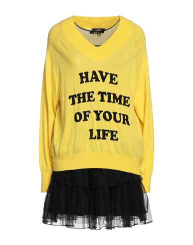 Actitude By Twinset Woman Short Dress Yellow Size Xs Wool, Polyamide, Acrylic, Polyester, Elastane