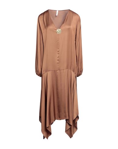 Souvenir Woman Midi Dress Brown Size S Viscose