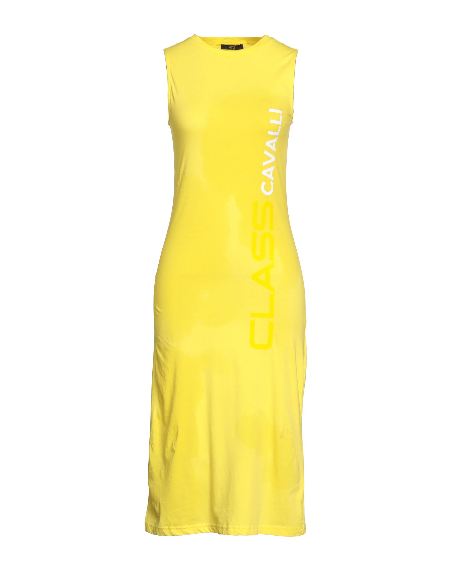 Cavalli Class Midi Dresses In Yellow