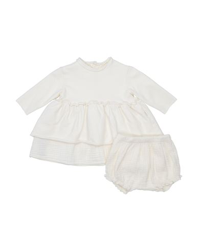 Teddy & Minou Newborn Girl Baby Set Ivory Size 3 Cotton, Elastane In White