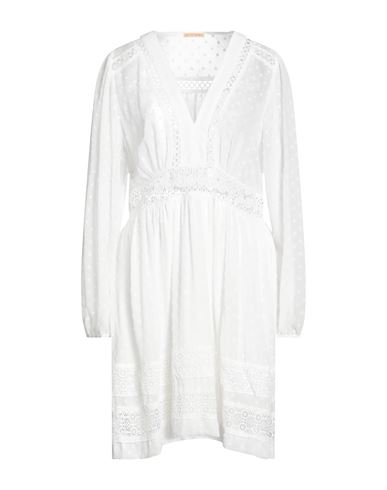 White Wise Woman Mini Dress White Size M Polyester