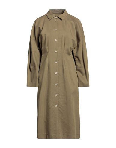 Momoní Woman Midi Dress Military Green Size 6 Cotton, Virgin Wool, Cupro