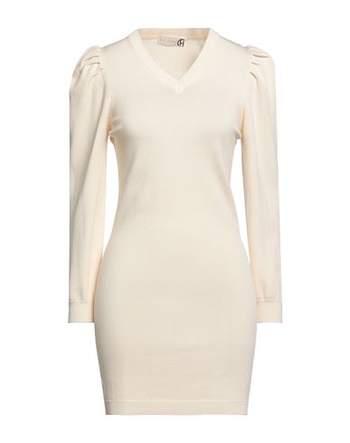 Haveone Woman Mini Dress Ivory Size M Viscose, Polyester In White