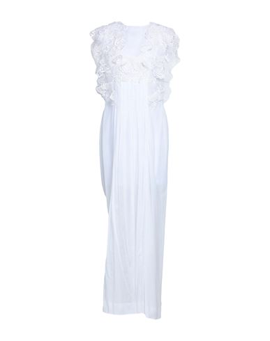 Ermanno Scervino Woman Maxi Dress White Size 2 Cotton, Viscose, Silk