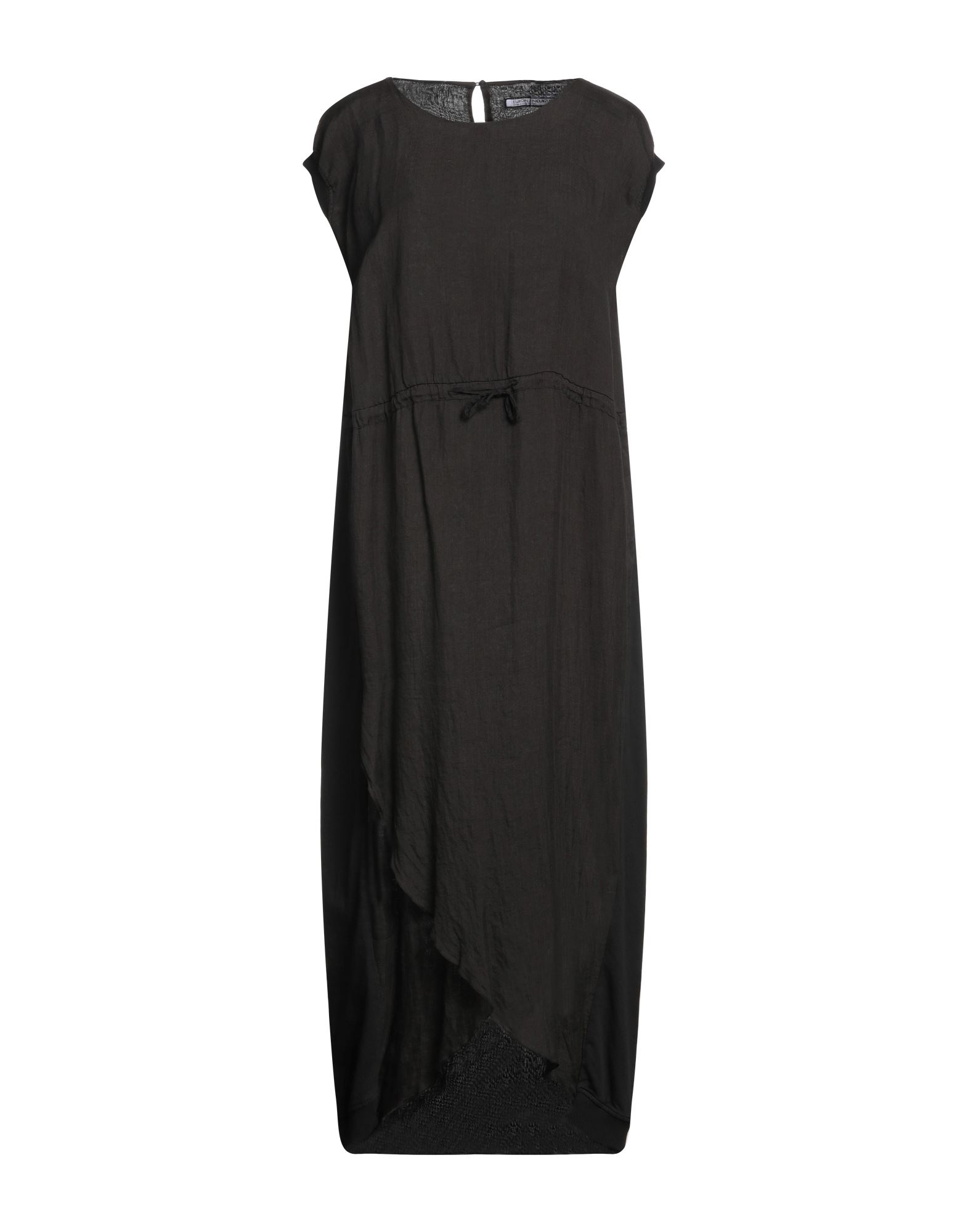 Shop European Culture Woman Midi Dress Black Size S Rayon, Cotton, Lycra
