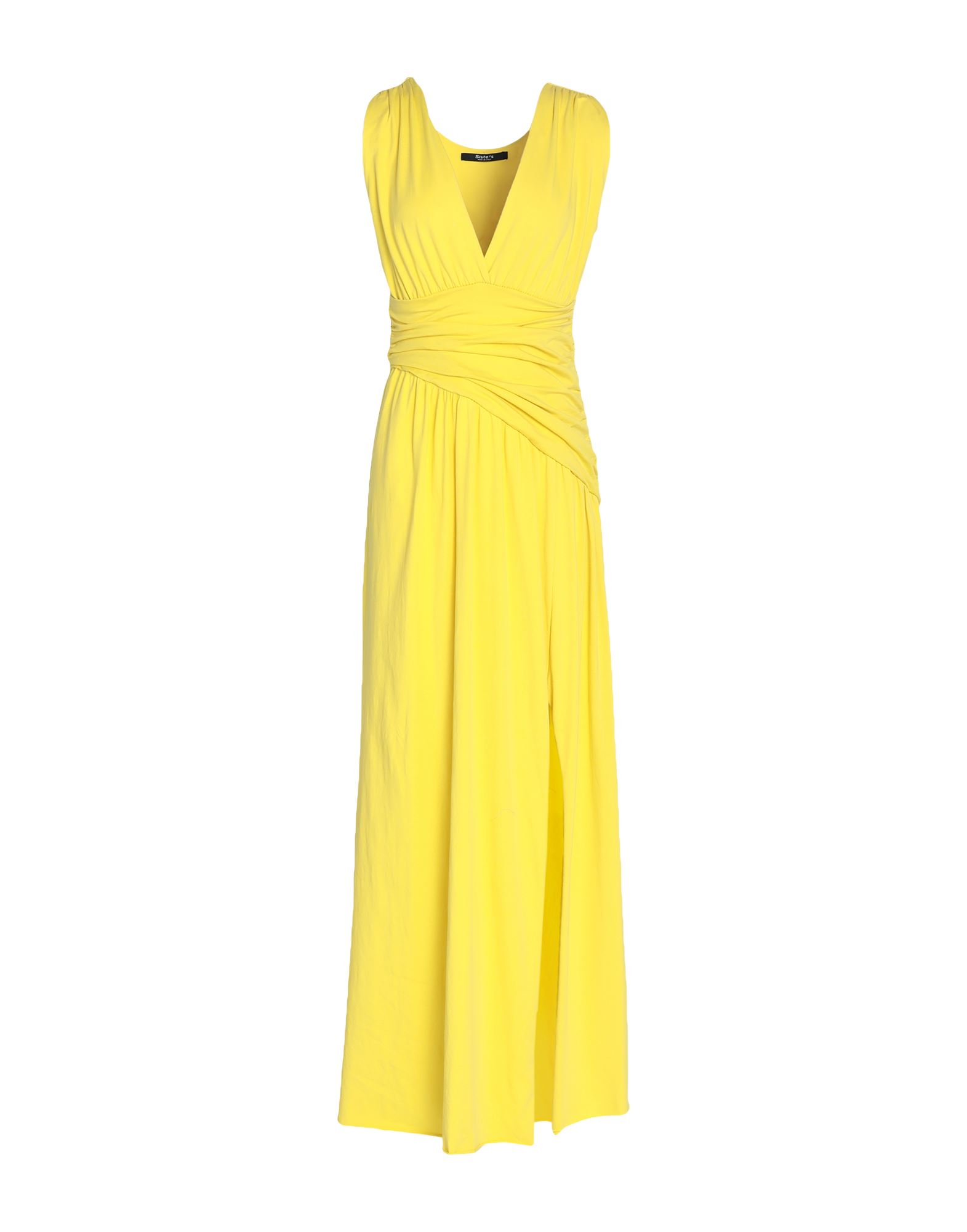 Siste's Woman Maxi Dress Yellow Size L Cotton, Elastane
