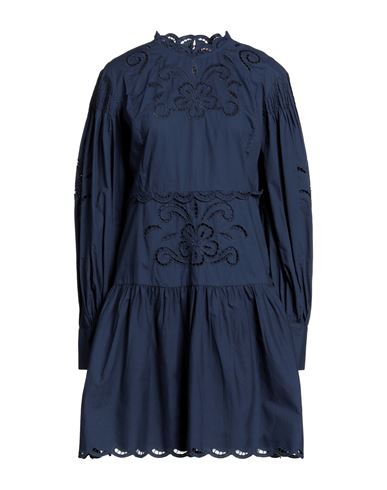 Twinset Woman Short Dress Midnight Blue Size 8 Cotton