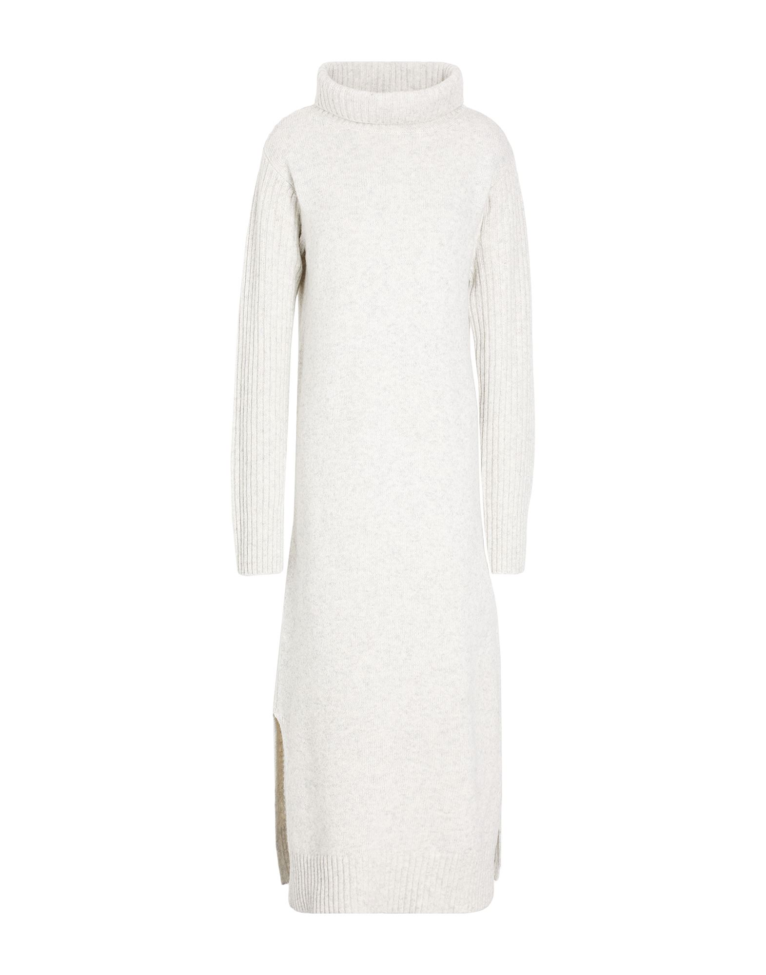 Shop 8 By Yoox Knit Roll-neck Maxi Dress Woman Midi Dress Light Grey Size Xxl Wool, Recycled Wool, Recycl