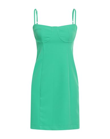 Haveone Woman Mini Dress Green Size S Polyester, Elastane