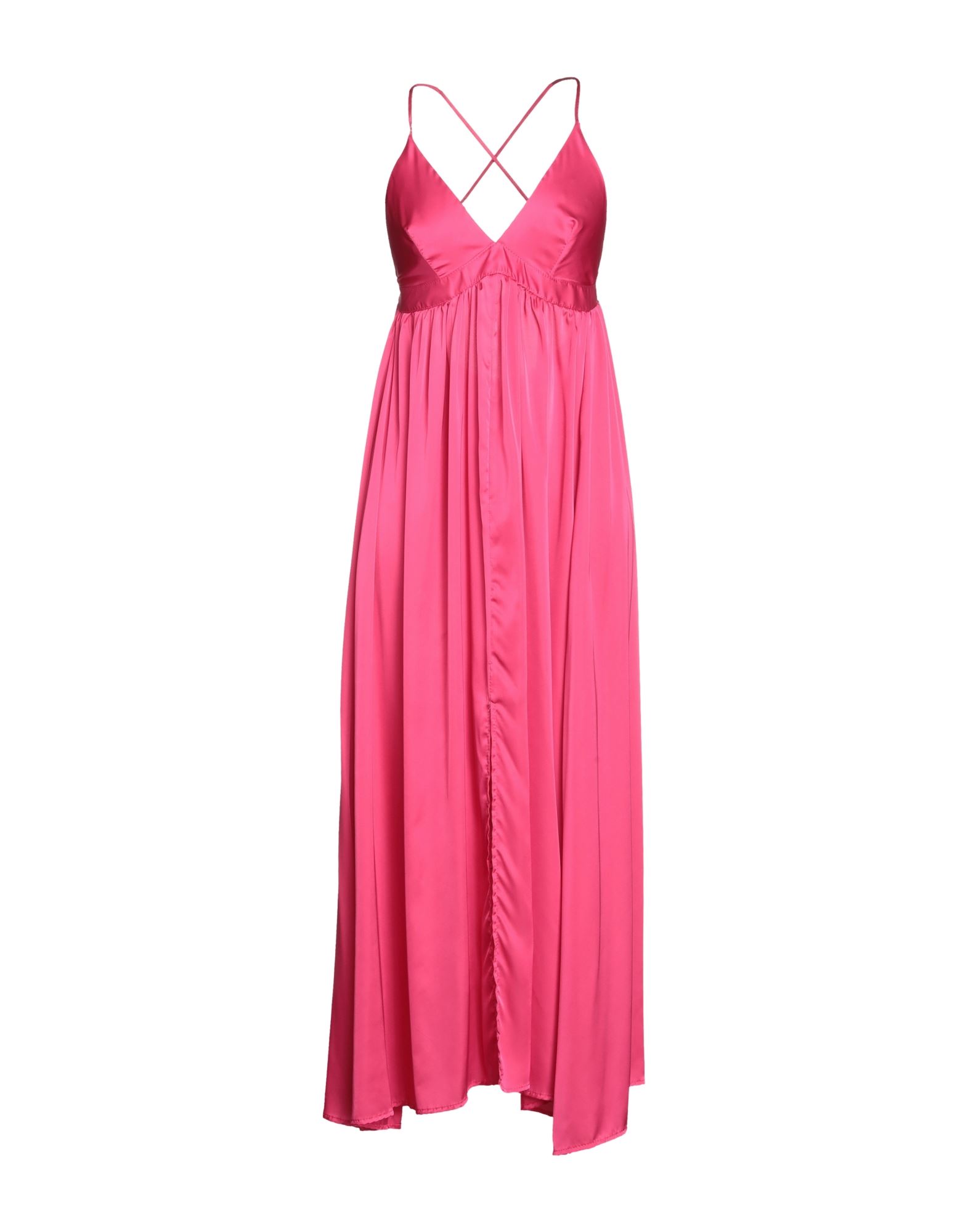 Shop Vicolo Woman Long Dress Fuchsia Size M Polyester In Pink