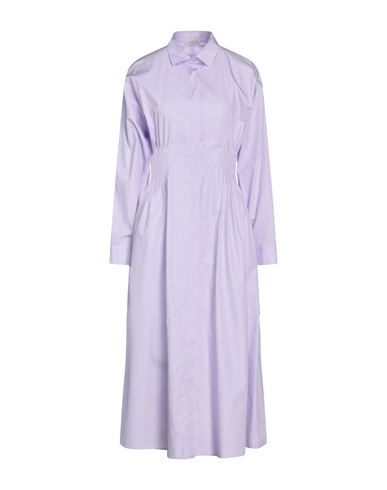 Via Masini 80 Woman Midi Dress Lilac Size 6 Cotton In Purple