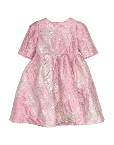 Dolce & Gabbana Newborn Girl Baby Dress Pink Size 3 Polyester, Metallic Polyester, Silk, Polyamide