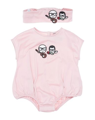 Dolce & Gabbana Newborn Girl Baby Accessories Set Light Pink Size 3 Cotton, Polyester, Viscose