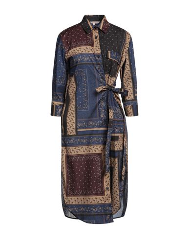 Brian Dales Woman Midi Dress Midnight Blue Size 14 Cotton