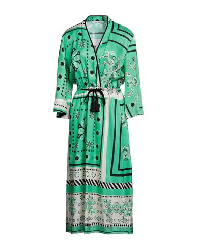 Simona Corsellini Woman Midi Dress Green Size 8 Viscose, Acetate, Silk