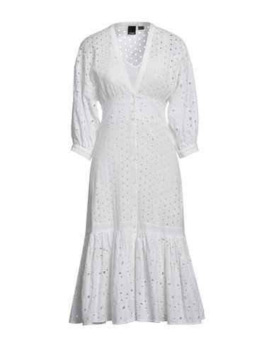 Pinko Woman Midi Dress White Size 2 Cotton