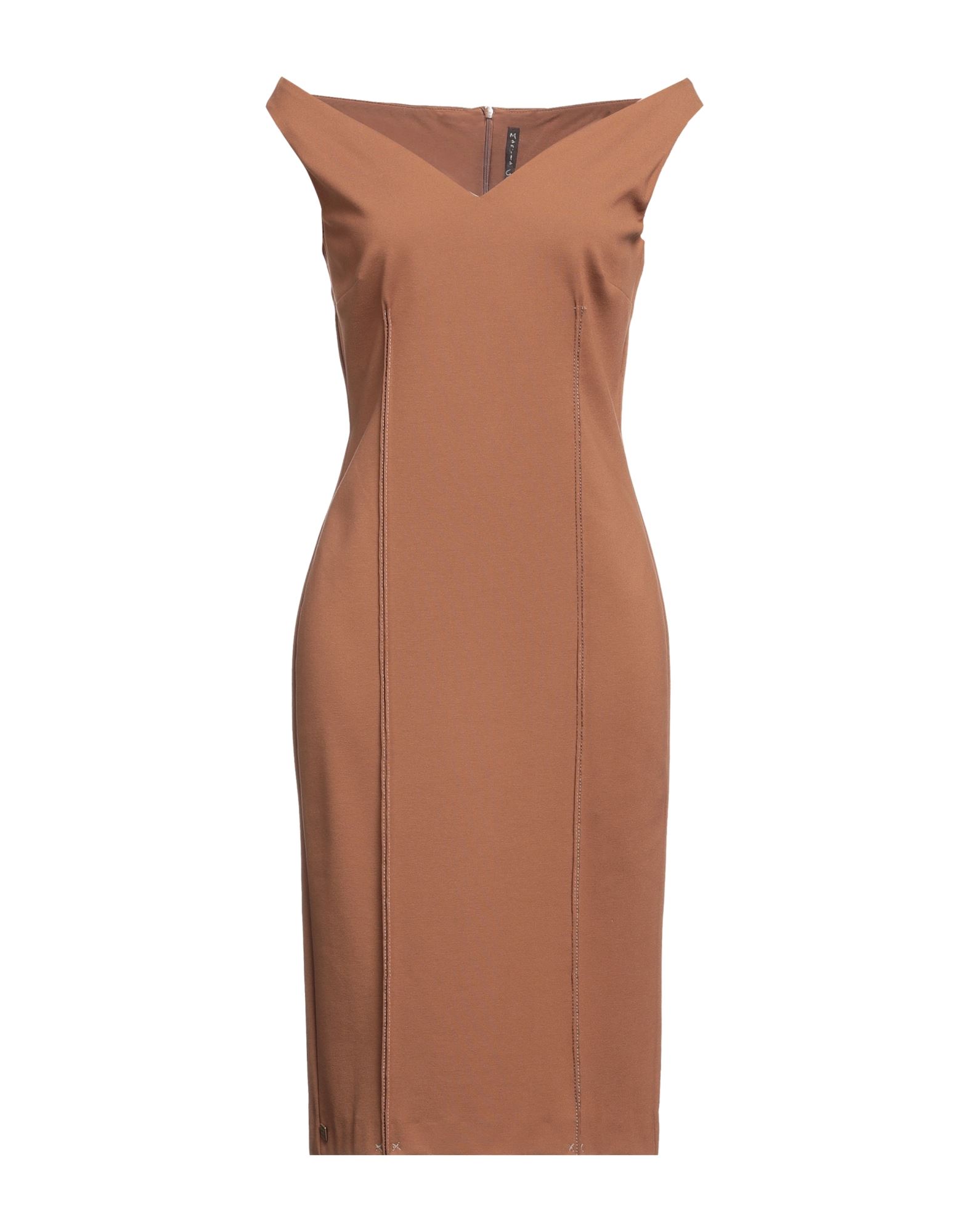 Manila Grace Midi Dresses In Brown