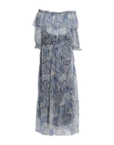 Les Copains Woman Maxi Dress Sky Blue Size 8 Silk, Polyester