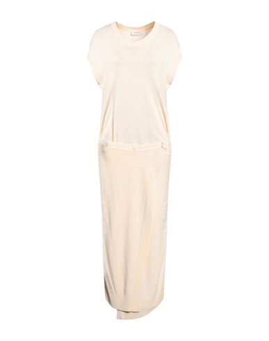 Lemaire Woman Long Dress Cream Size S Viscose In White
