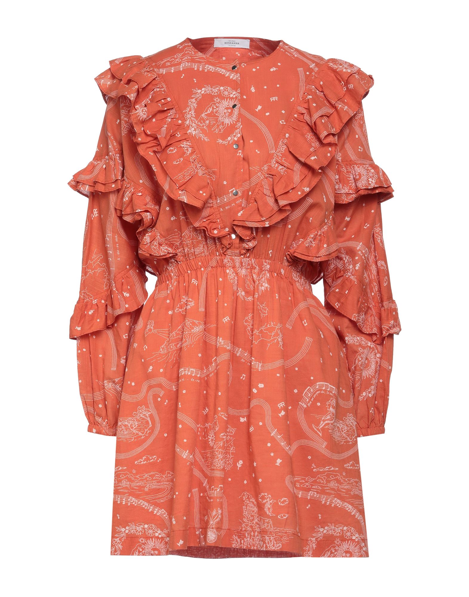 Shop Roseanna Woman Mini Dress Rust Size 6 Cotton In Red