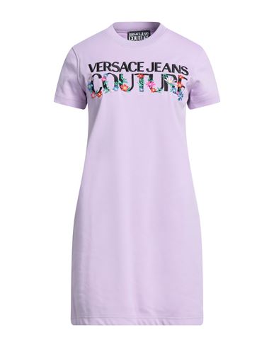 Versace Jeans Couture Woman Short Dress Lilac Size Xs Cotton In Purple