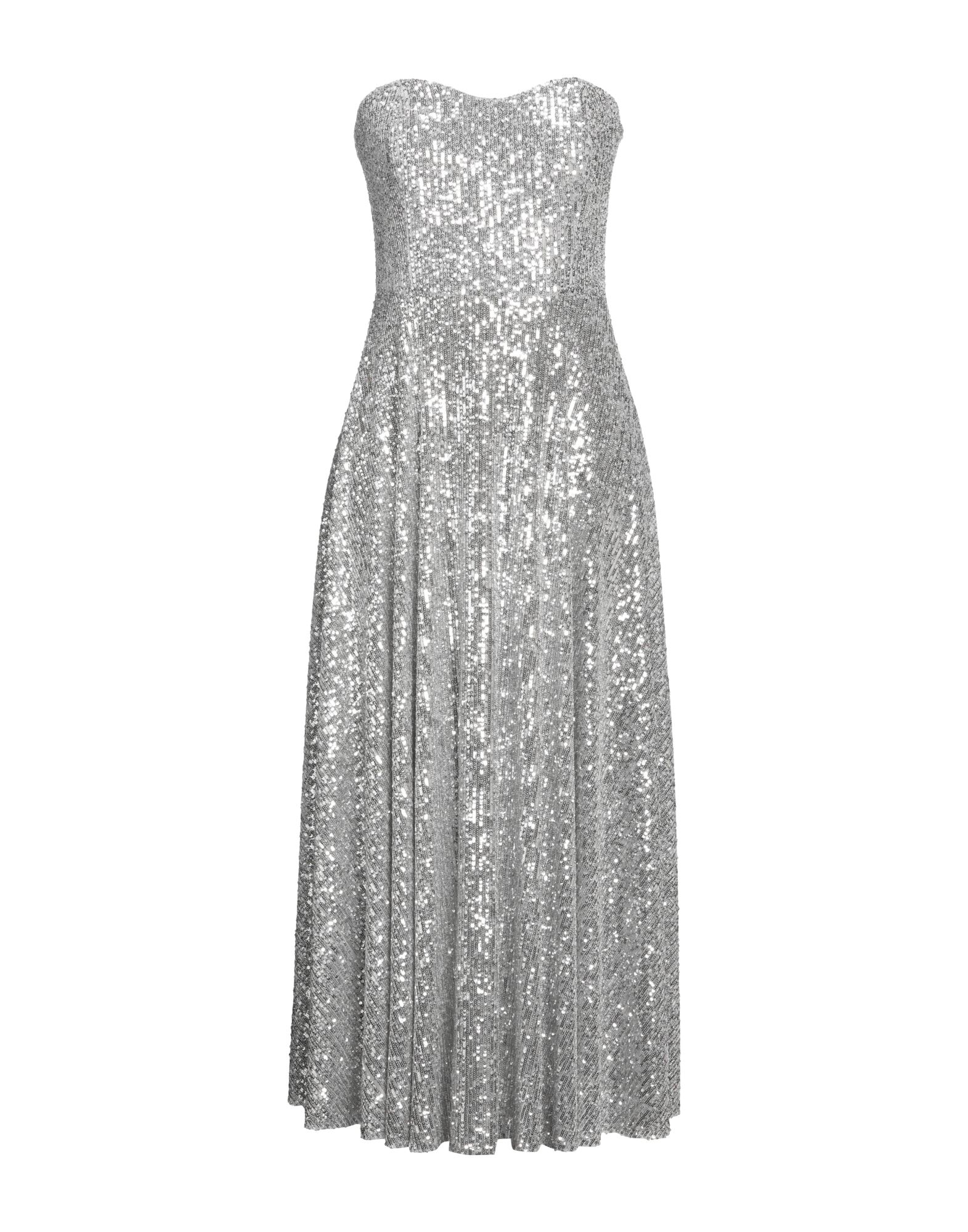 Berna Midi Dresses In Silver