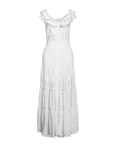 Atos Lombardini Woman Long Dress White Size 10 Cotton