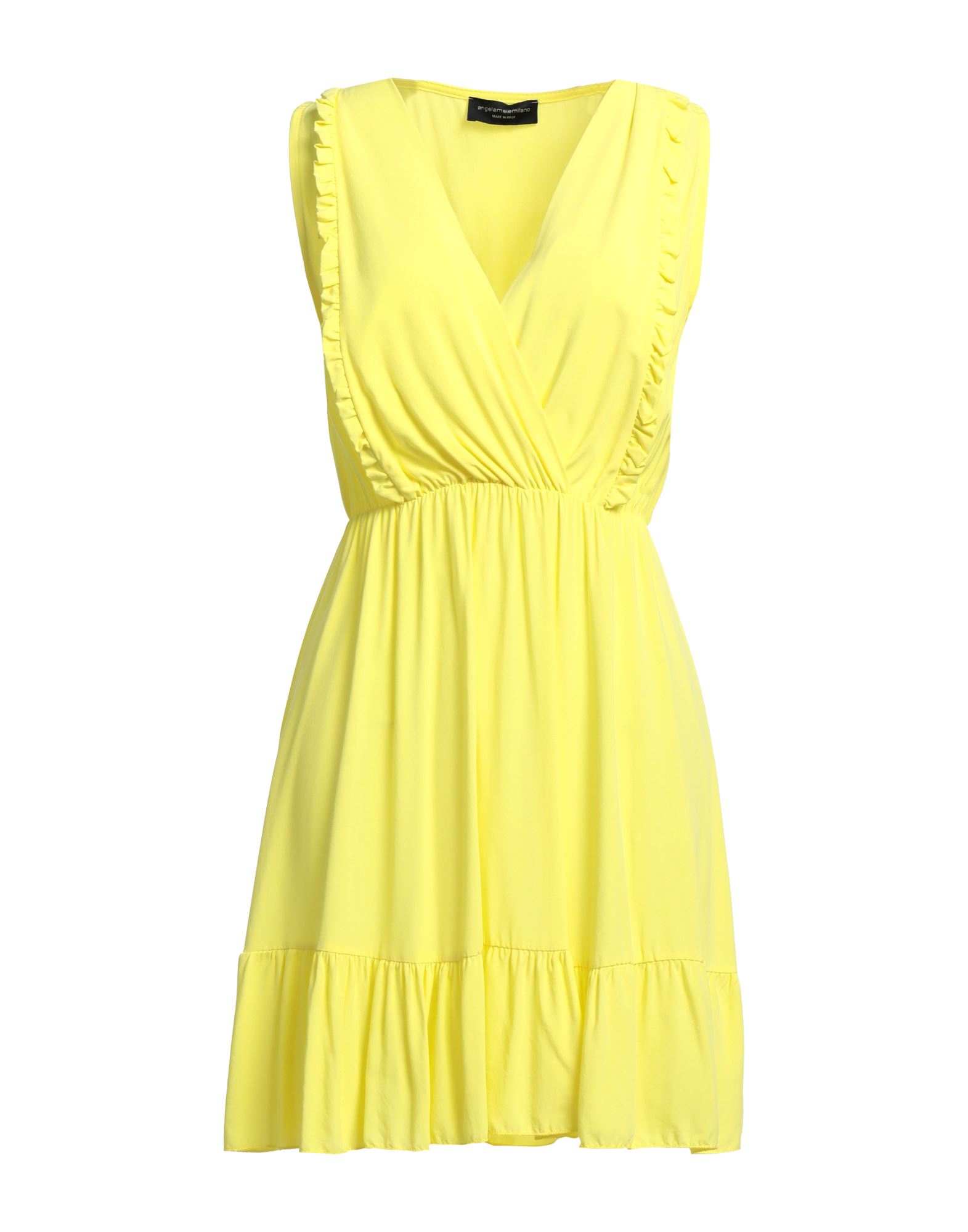 Angela Mele Milano Short Dresses In Yellow
