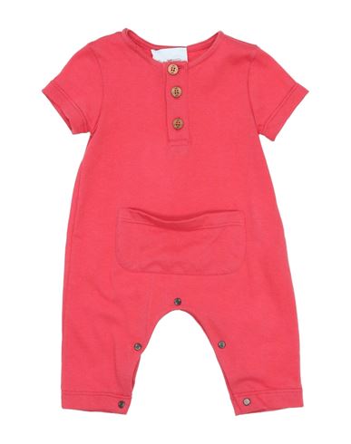 Le Petit Coco Newborn Girl Baby Jumpsuits Coral Size 1 Cotton In Red