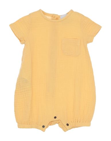Le Petit Coco Newborn Girl Baby Jumpsuits Yellow Size 3 Organic Cotton