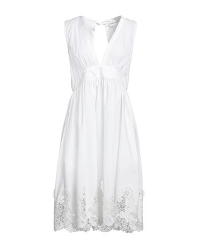 Shop P.a.r.o.s.h P. A.r. O.s. H. Woman Midi Dress White Size L Cotton, Polyester