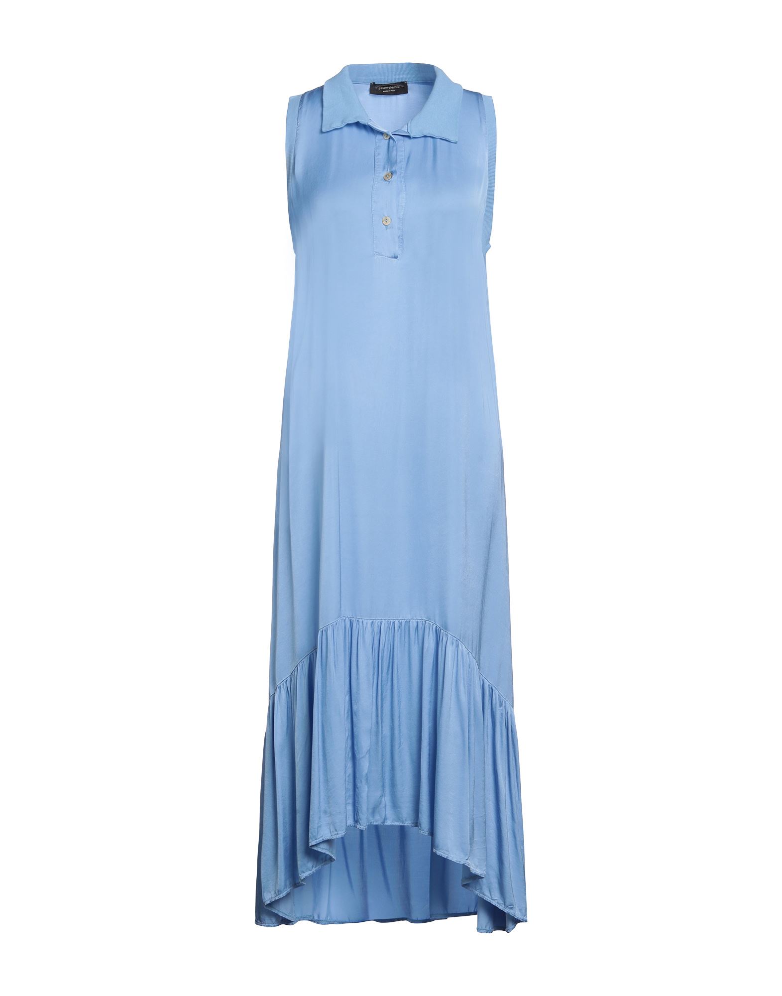 Shop Angela Mele Milano Woman Midi Dress Sky Blue Size Onesize Viscose