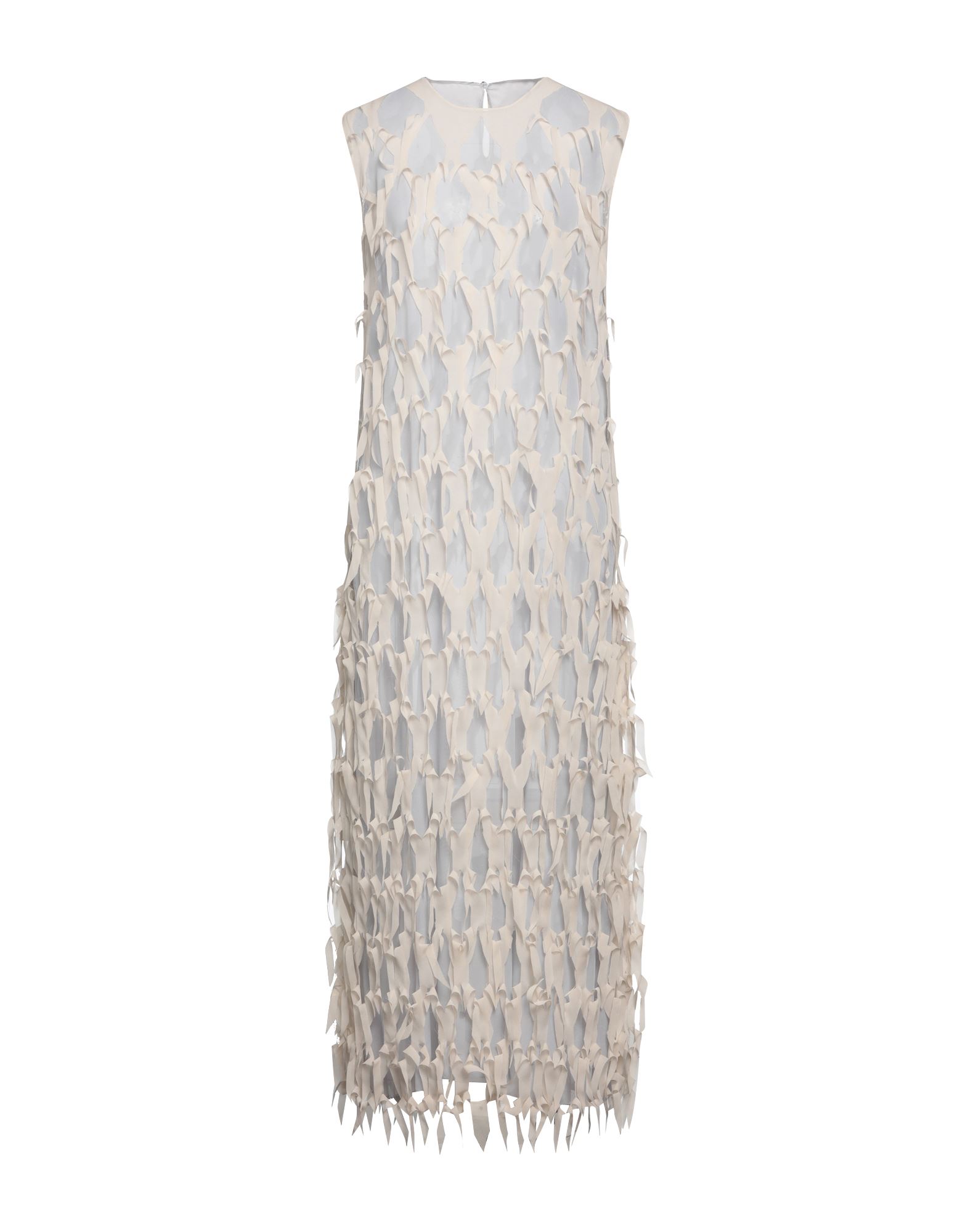Shop Maison Margiela Woman Maxi Dress Beige Size 8 Silk, Elastane, Acetate, Polyamide