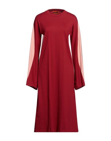 Colville Woman Midi Dress Brick Red Size Xl Cotton