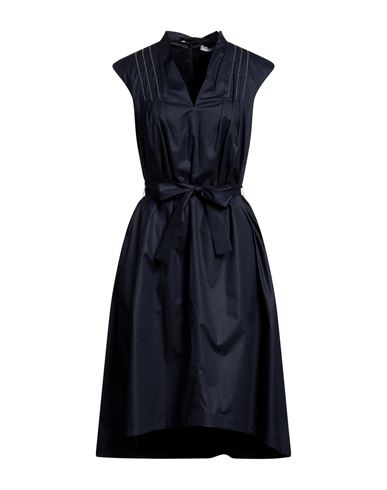 Peserico Woman Midi Dress Midnight Blue Size 10 Cotton, Elastane