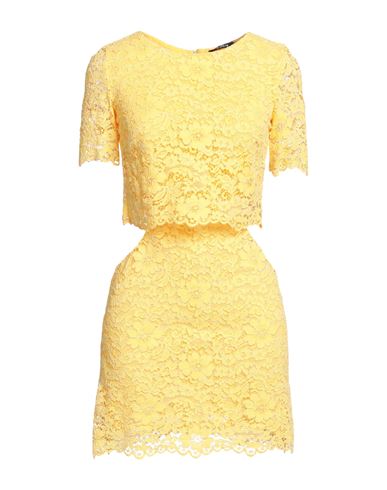 Amen Woman Mini Dress Yellow Size 8 Polyamide, Viscose