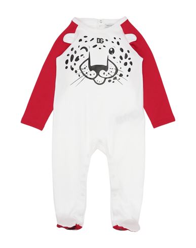 Dolce & Gabbana Newborn Boy Baby Jumpsuits White Size 3 Cotton, Polyurethane, Polyester