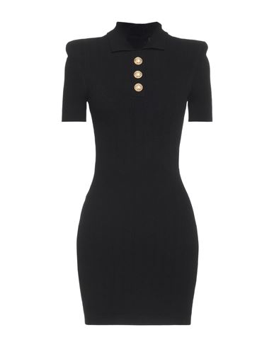 Balmain Woman Mini Dress Black Size 6 Viscose, Polyester, Polyamide