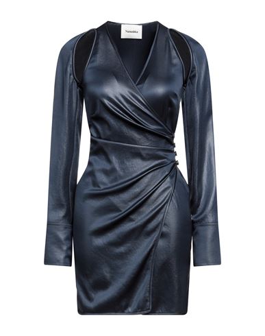 Nanushka Woman Mini Dress Midnight Blue Size Xs Triacetate, Polyester