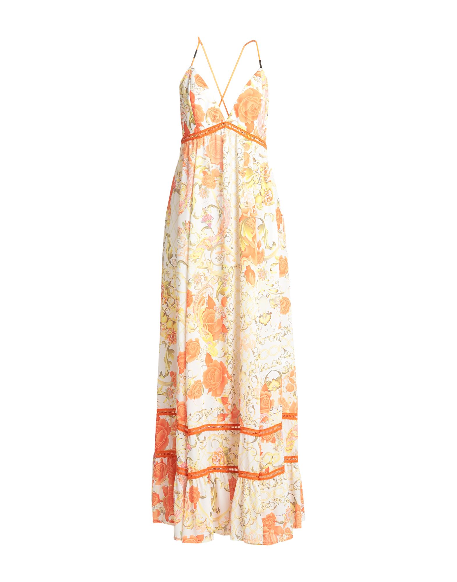 Shop Marçi By Gil Santucci Woman Maxi Dress Orange Size 8 Polyester