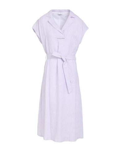 Peserico Woman Midi Dress Mauve Size 16 Linen In Blue