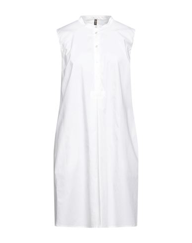 Manila Grace Woman Mini Dress White Size 10 Cotton, Elastane