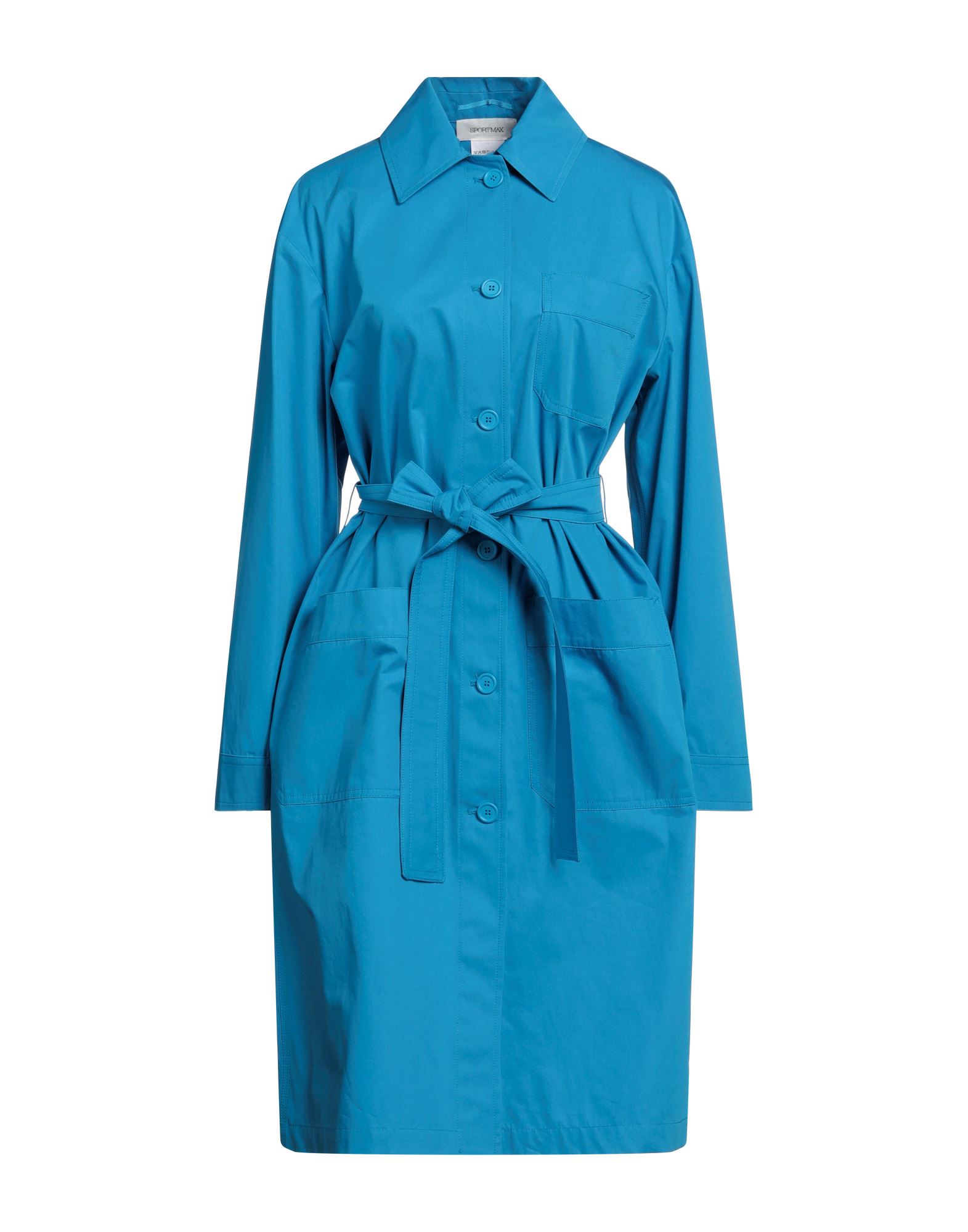 Sportmax Woman Midi Dress Azure Size 6 Cotton In Blue