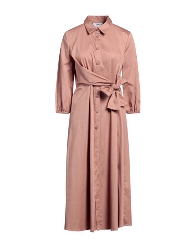 Soallure Woman Midi Dress Pastel Pink Size 8 Cotton, Elastane