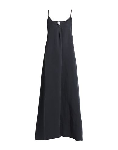 Eleventy Woman Maxi Dress Lead Size 2 Lyocell, Linen In Grey