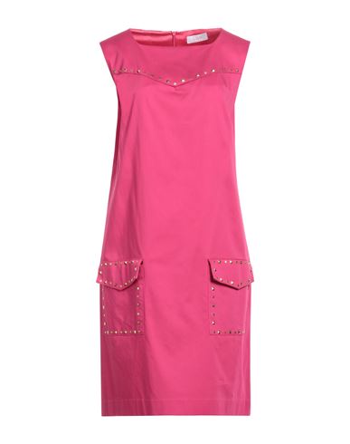 Clips More Woman Mini Dress Fuchsia Size 4 Cotton, Elastane In Pink