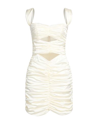 Nineminutes Woman Short Dress Cream Size 6 Polyester, Elastane In White